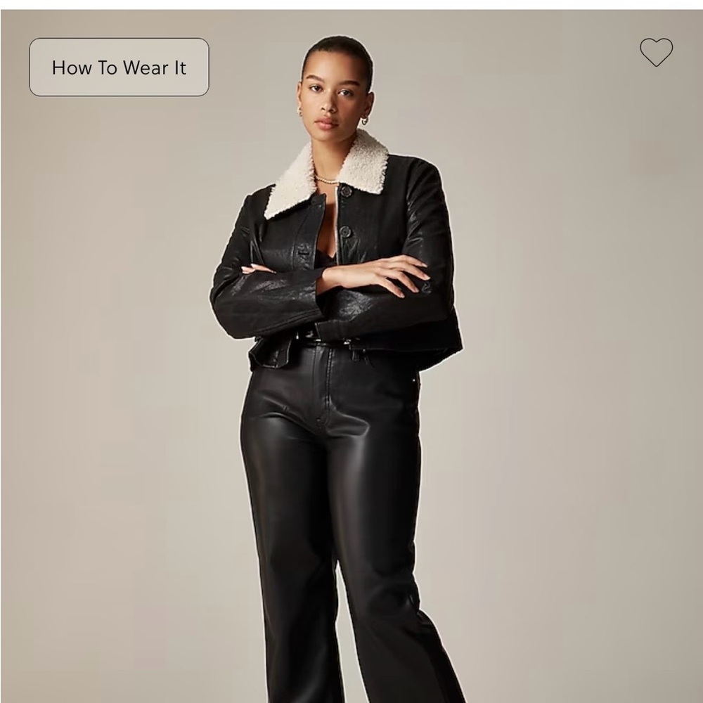 NWOT j Crew Slim wide-leg pant in faux leather